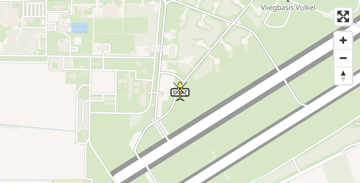 Routekaart van de vlucht: Politiehelikopter naar Vliegbasis Volkel, Zeelandsedijk