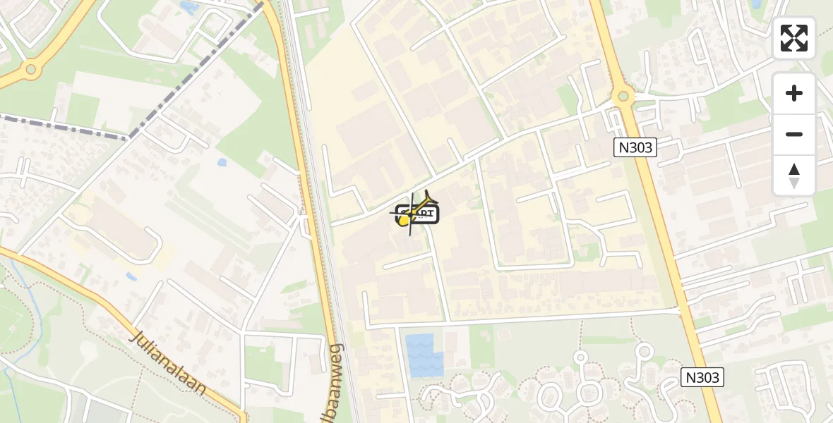 Routekaart van de vlucht: Lifeliner 1 naar Ermelo, Lokhorstweg