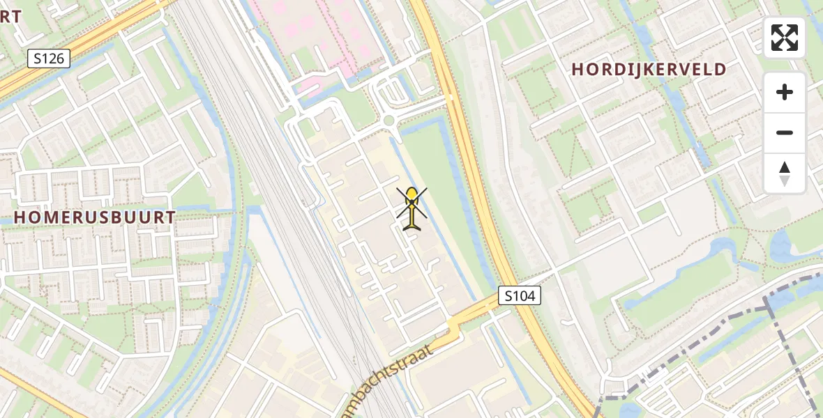 Routekaart van de vlucht: Lifeliner 2 naar Rotterdam