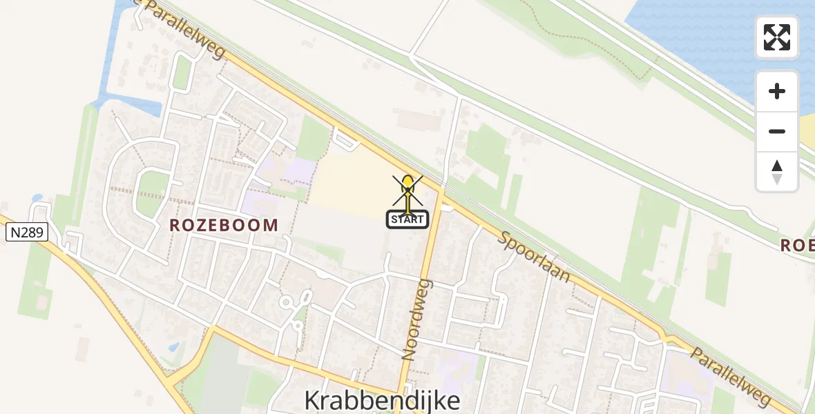 Routekaart van de vlucht: Lifeliner 2 naar Krabbendijke, Noordweg