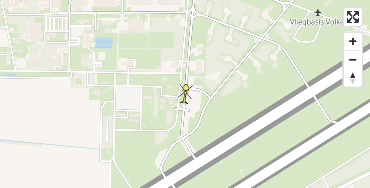 Routekaart van de vlucht: Traumaheli naar Vliegbasis Volkel