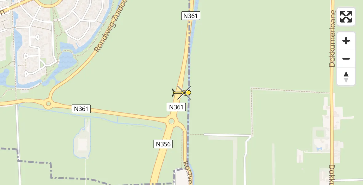 Routekaart van de vlucht: Lifeliner 4 naar Dokkum