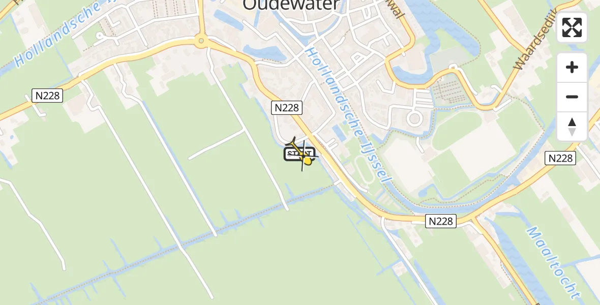 Routekaart van de vlucht: Lifeliner 2 naar Oudewater, Oude Utrechtse straatweg