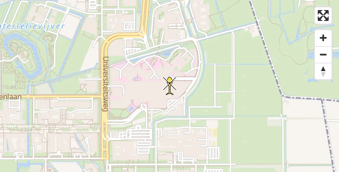 Routekaart van de vlucht: Lifeliner 2 naar Universitair Medisch Centrum Utrecht