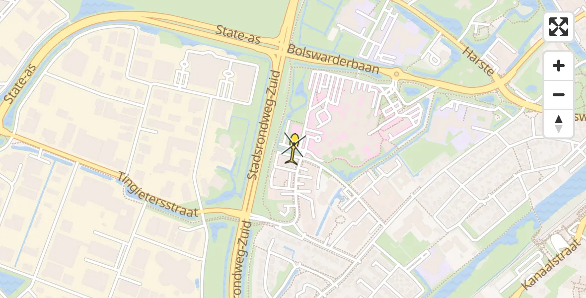 Routekaart van de vlucht: Ambulanceheli naar Sneek