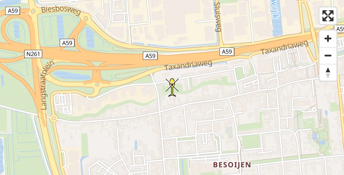 Routekaart van de vlucht: Traumahelikopter naar Waalwijk