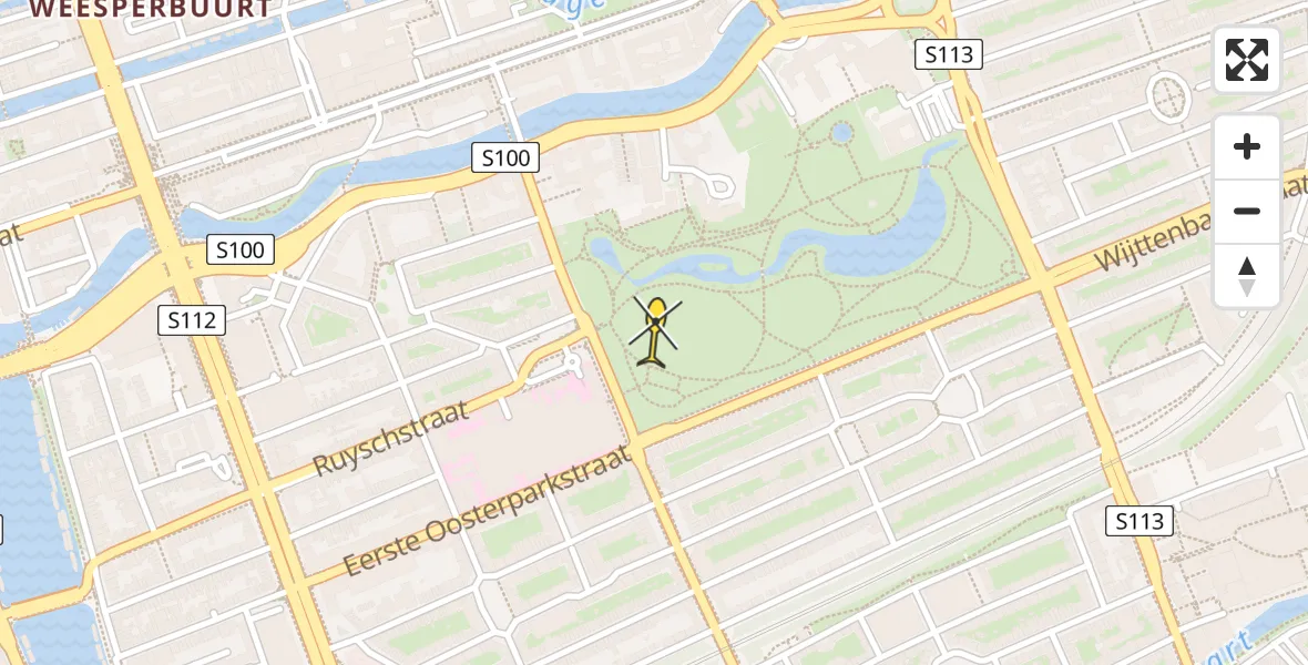 Routekaart van de vlucht: Lifeliner 1 naar Amsterdam