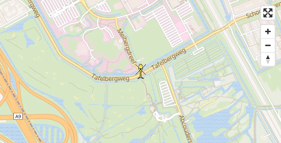 Routekaart van de vlucht: Lifeliner 1 naar Academisch Medisch Centrum (AMC)