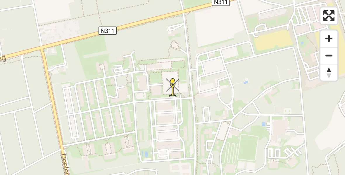 Routekaart van de vlucht: Lifeliner 1 naar Arnhem