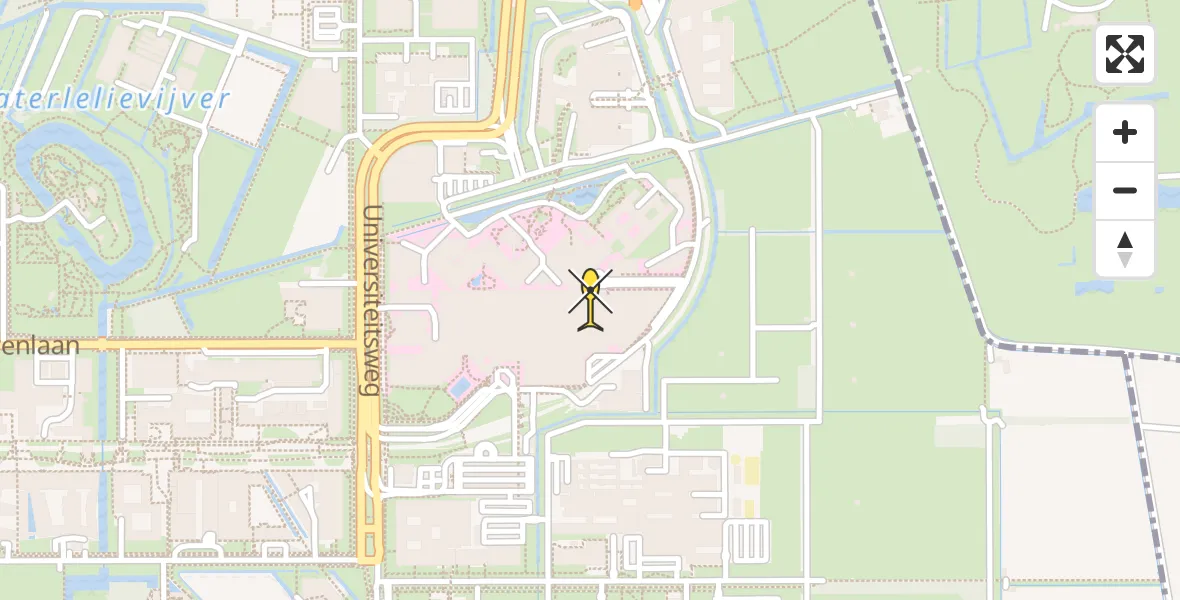 Routekaart van de vlucht: Lifeliner 3 naar Universitair Medisch Centrum Utrecht