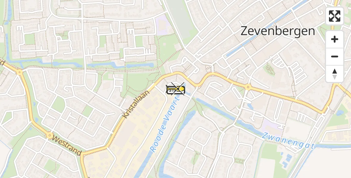 Routekaart van de vlucht: Lifeliner 2 naar Zevenbergen, Kristallaan