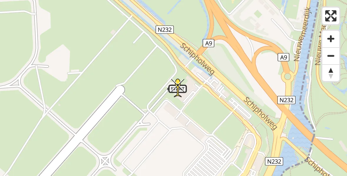 Vluchtroute Politiehelikopter van Schiphol naar Schiphol