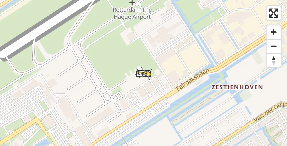 Routekaart van de vlucht: Lifeliner 4 naar Rotterdam The Hague Airport, Fairoaksbaan