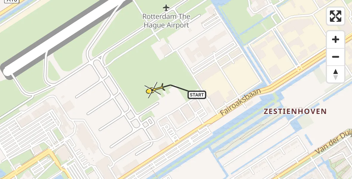 Routekaart van de vlucht: Lifeliner 2 naar Rotterdam The Hague Airport