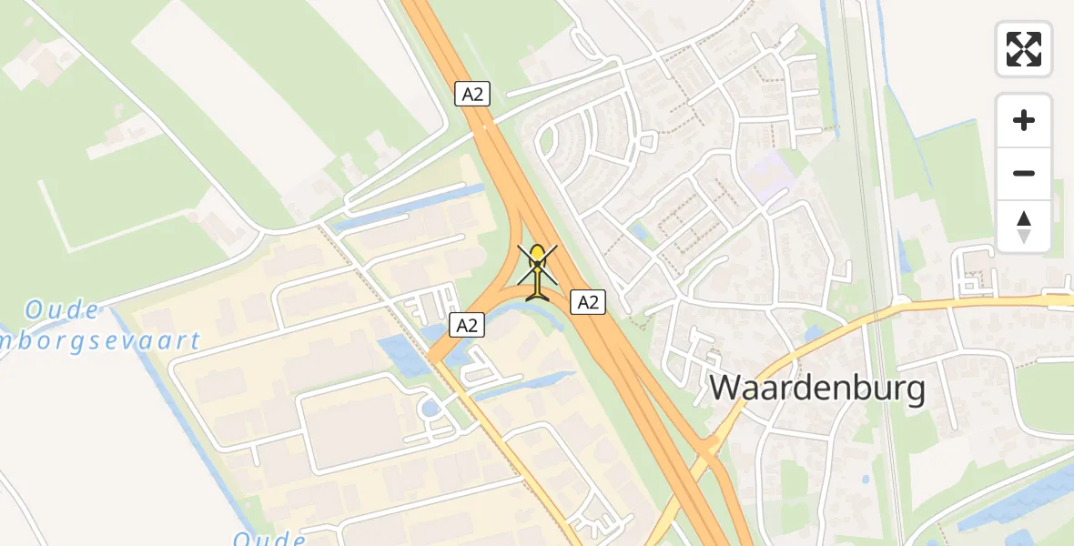 Routekaart van de vlucht: Traumaheli naar Waardenburg