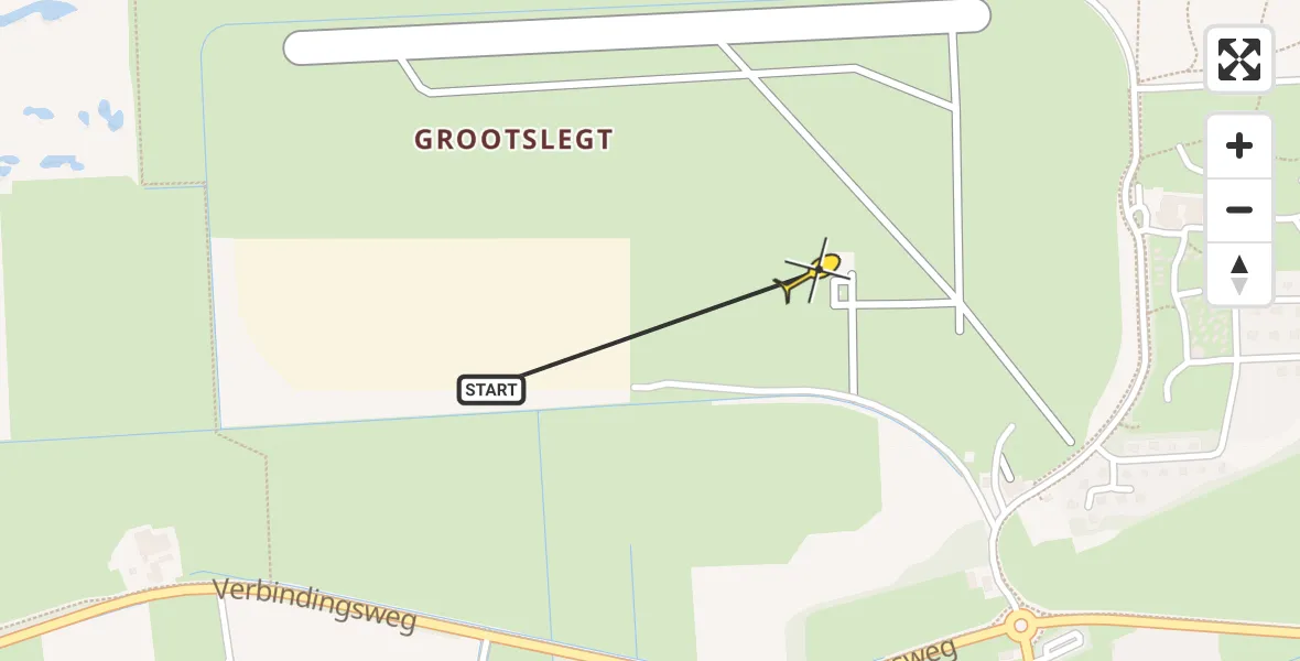 Routekaart van de vlucht: Ambulancehelikopter naar Ameland Airport Ballum, Strandweg