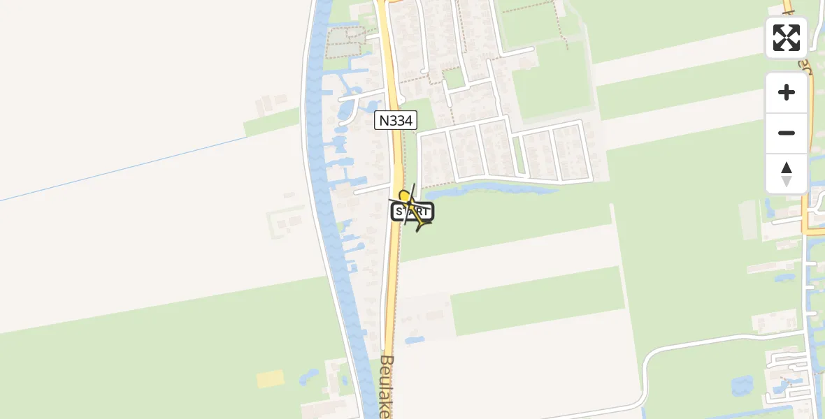 Routekaart van de vlucht: Lifeliner 4 naar Giethoorn, Hazelaar
