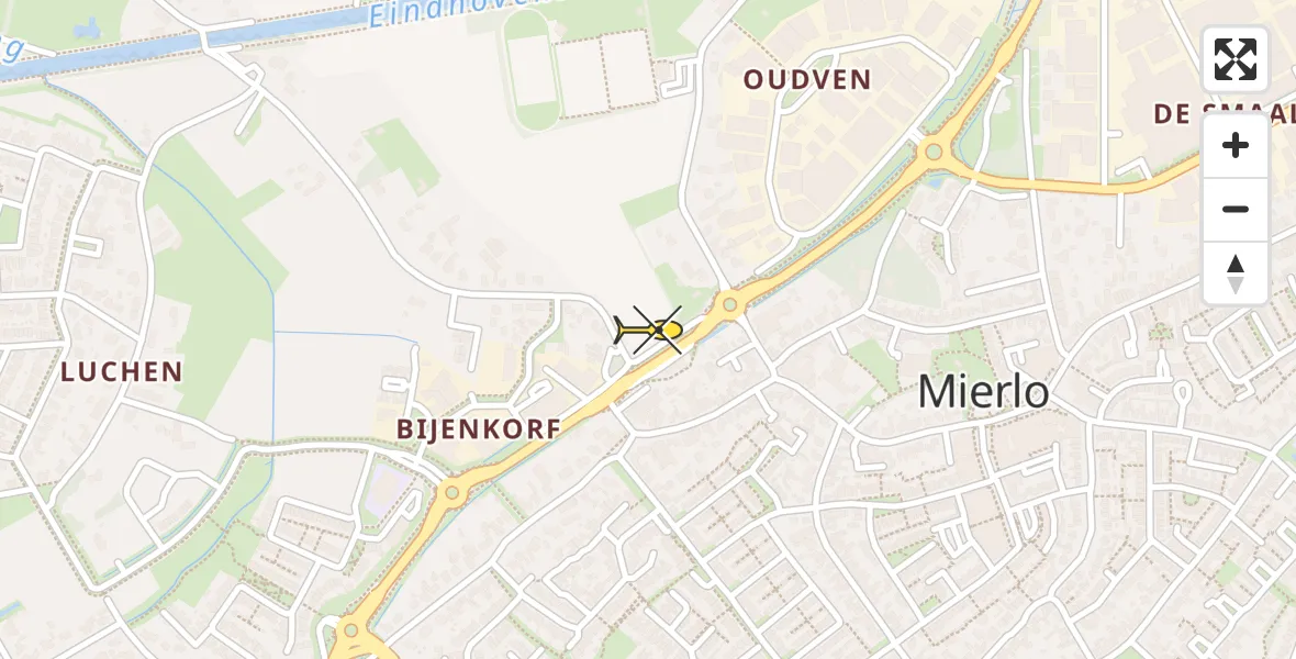 Routekaart van de vlucht: Lifeliner 3 naar Mierlo