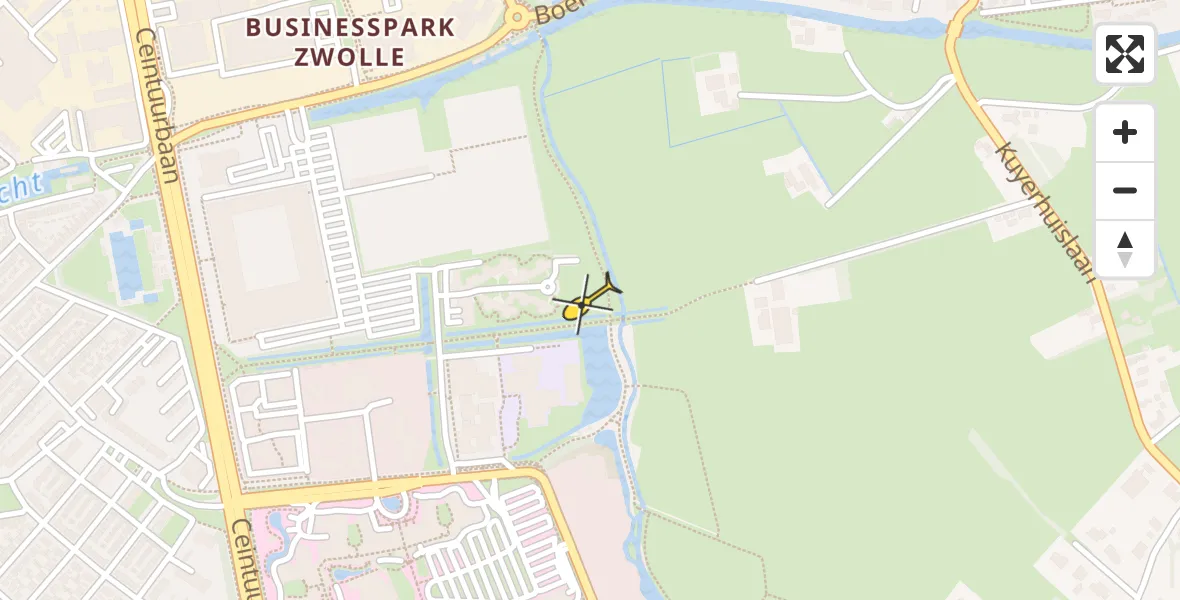 Routekaart van de vlucht: Lifeliner 1 naar Zwolle