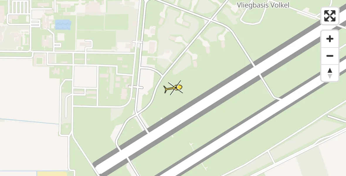 Routekaart van de vlucht: Traumaheli naar Vliegbasis Volkel
