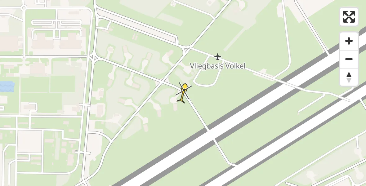 Routekaart van de vlucht: Lifeliner 3 naar Vliegbasis Volkel