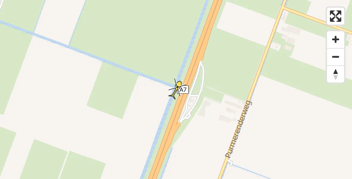 Routekaart van de vlucht: Lifeliner 1 naar Middenbeemster