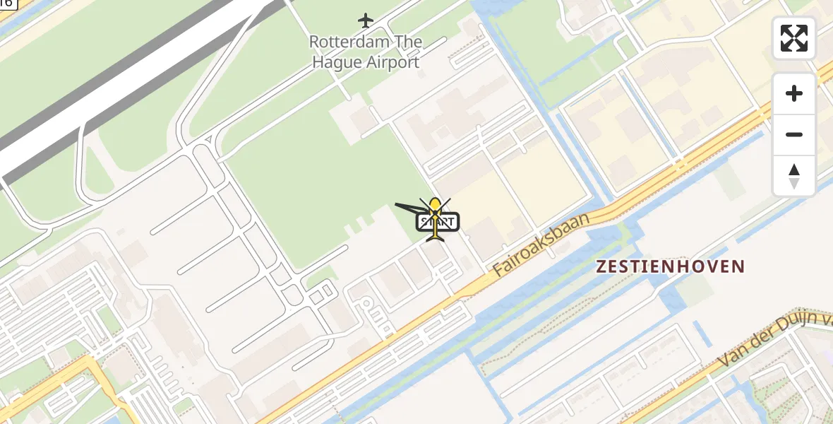 Routekaart van de vlucht: Lifeliner 2 naar Rotterdam The Hague Airport, Brandenburgbaan
