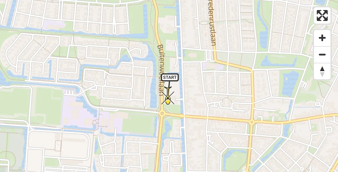 Routekaart van de vlucht: Lifeliner 4 naar Veendam, Beneden Westerdiep