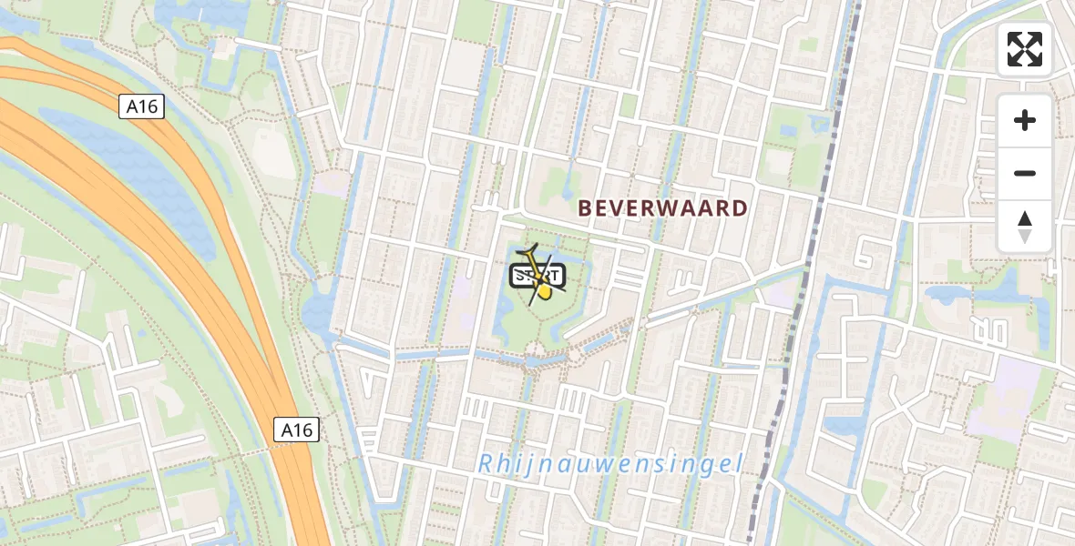 Routekaart van de vlucht: Lifeliner 2 naar Rotterdam, Cirkel van Gras