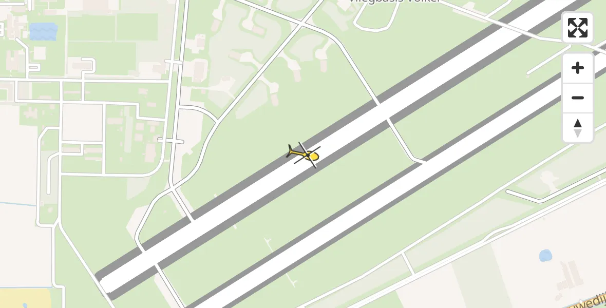 Routekaart van de vlucht: Traumaheli naar Vliegbasis Volkel