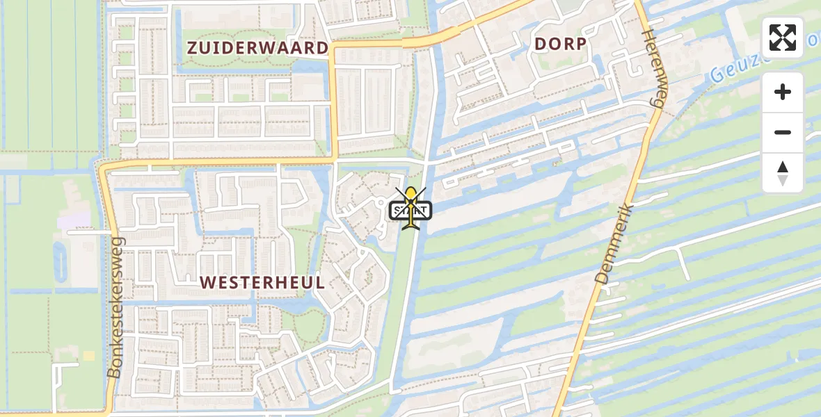 Routekaart van de vlucht: Lifeliner 1 naar Vinkeveen, Conincksmeer