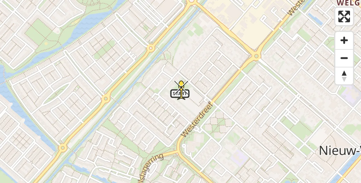 Routekaart van de vlucht: Lifeliner 2 naar Nieuw-Vennep, Eugénie Prévinaireweg