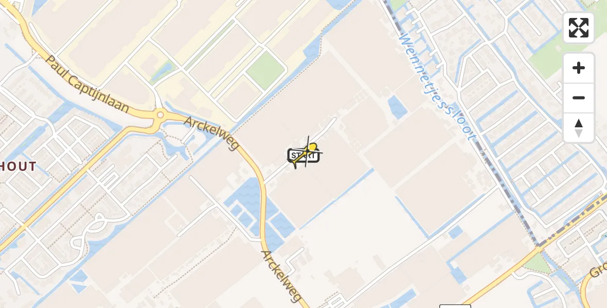 Routekaart van de vlucht: Lifeliner 2 naar Poeldijk, De Strijp