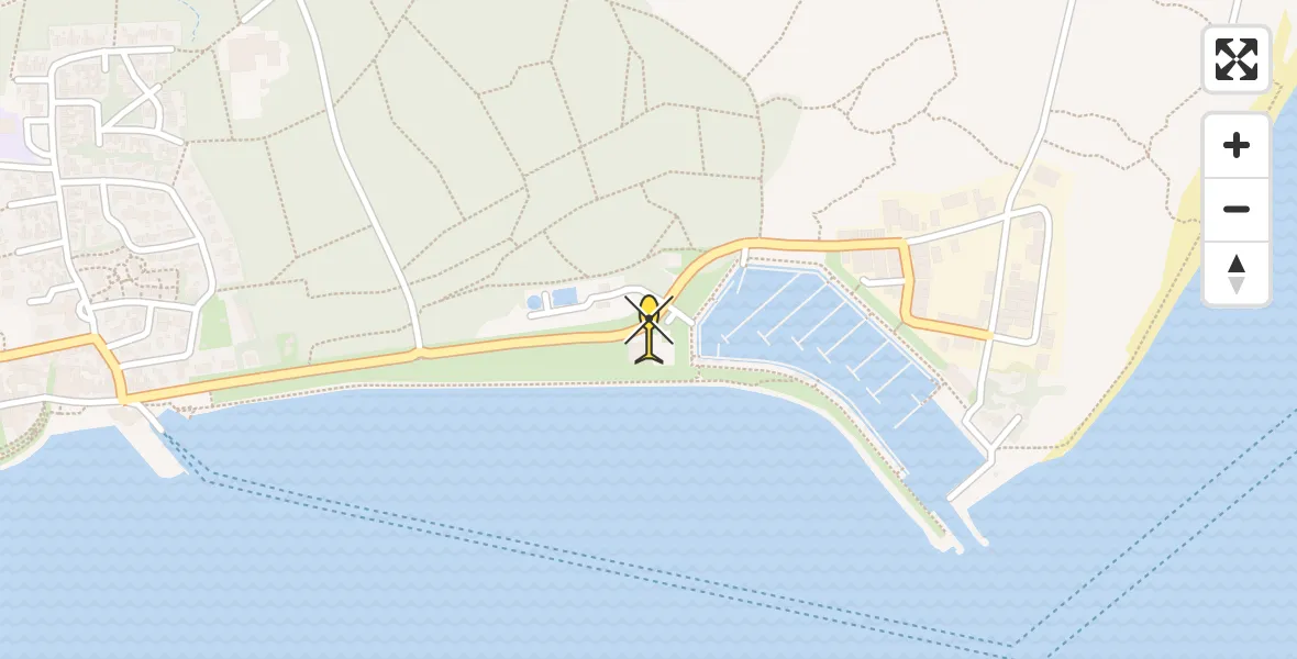 Routekaart van de vlucht: Ambulancehelikopter naar Vlieland Heliport