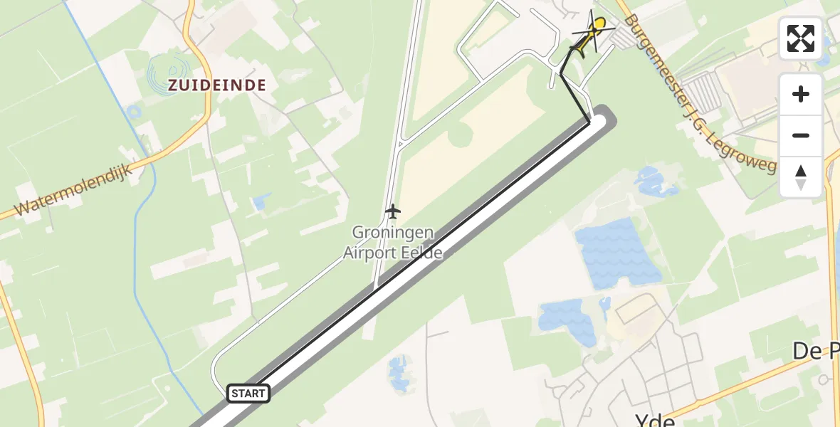 Routekaart van de vlucht: Lifeliner 4 naar Groningen Airport Eelde, Machlaan