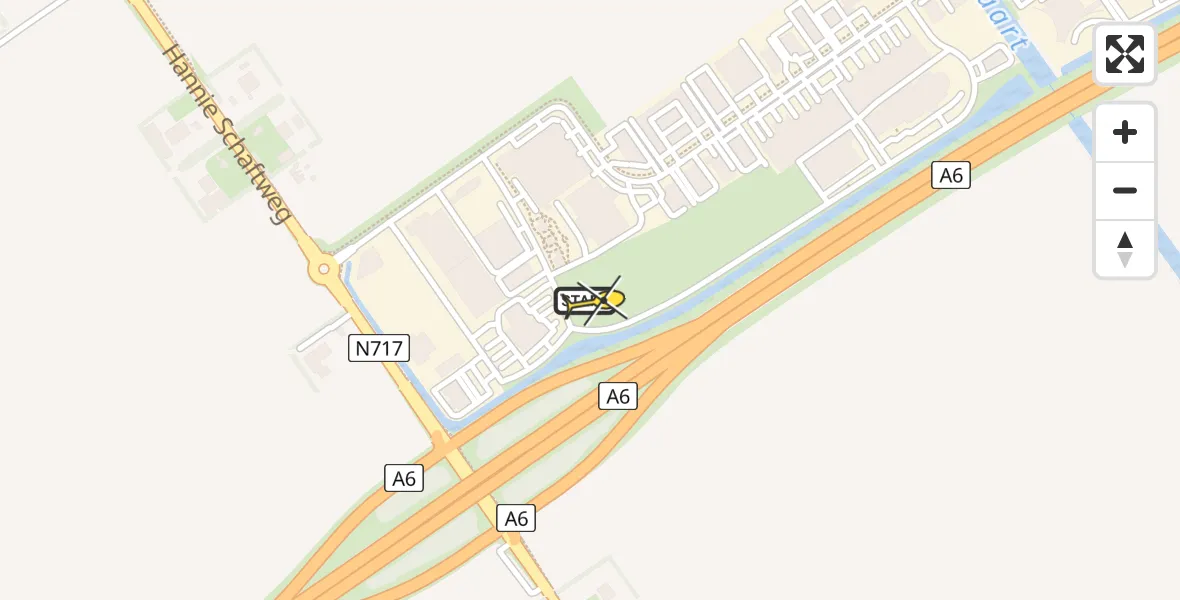 Routekaart van de vlucht: Lifeliner 1 naar Emmeloord, Platinaweg