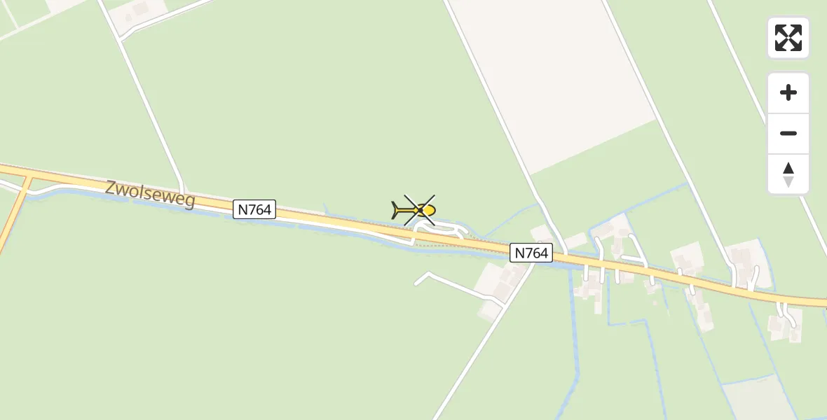 Routekaart van de vlucht: Lifeliner 4 naar 's-Heerenbroek