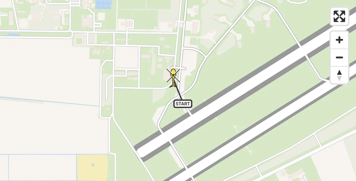 Vluchtroute Politiehelikopter van Vliegbasis Volkel naar Vliegbasis Volkel