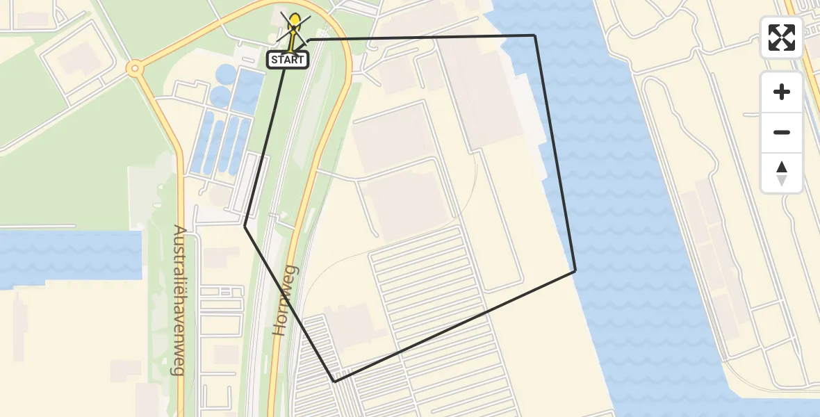 Routekaart van de vlucht: Lifeliner 1 naar Amsterdam Heliport, Westhaven