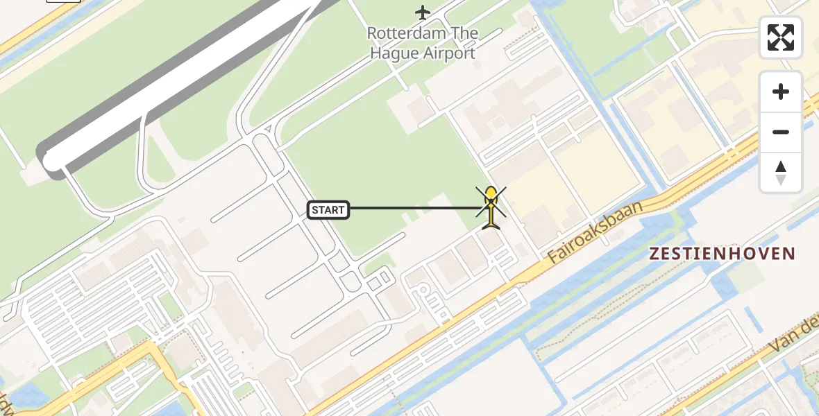 Routekaart van de vlucht: Lifeliner 2 naar Rotterdam The Hague Airport, Brandenburgbaan