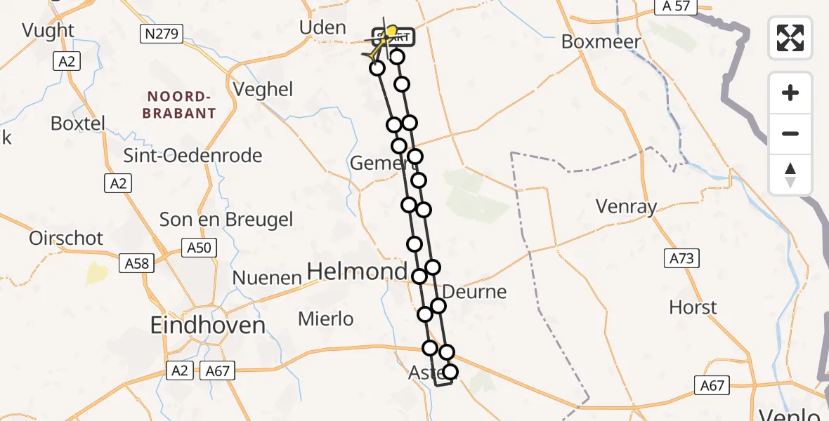 Routekaart van de vlucht: Lifeliner 3 naar Vliegbasis Volkel, Jeanny van Kuppeveltpad