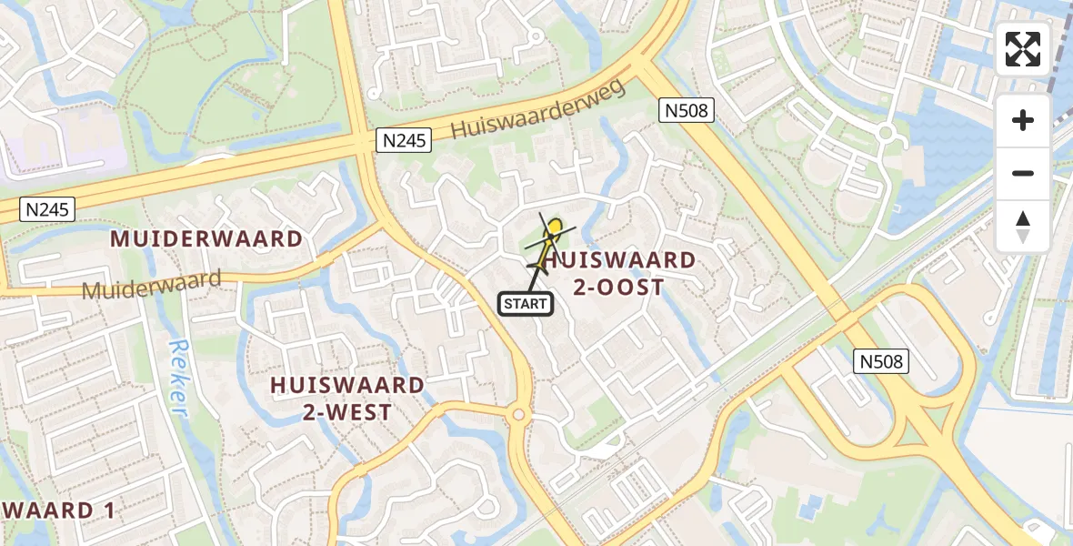 Routekaart van de vlucht: Lifeliner 1 naar Alkmaar, Slochterwaard