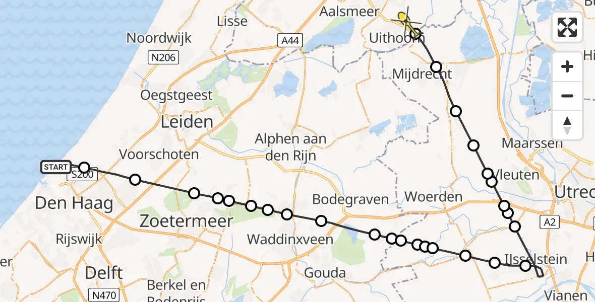 Routekaart van de vlucht: Politieheli naar Amstelveen, Zwarte Pad