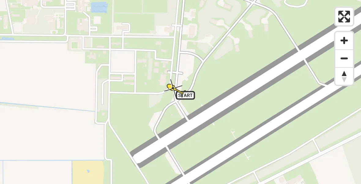 Vluchtroute Politiehelikopter van Vliegbasis Volkel naar Vliegbasis Volkel