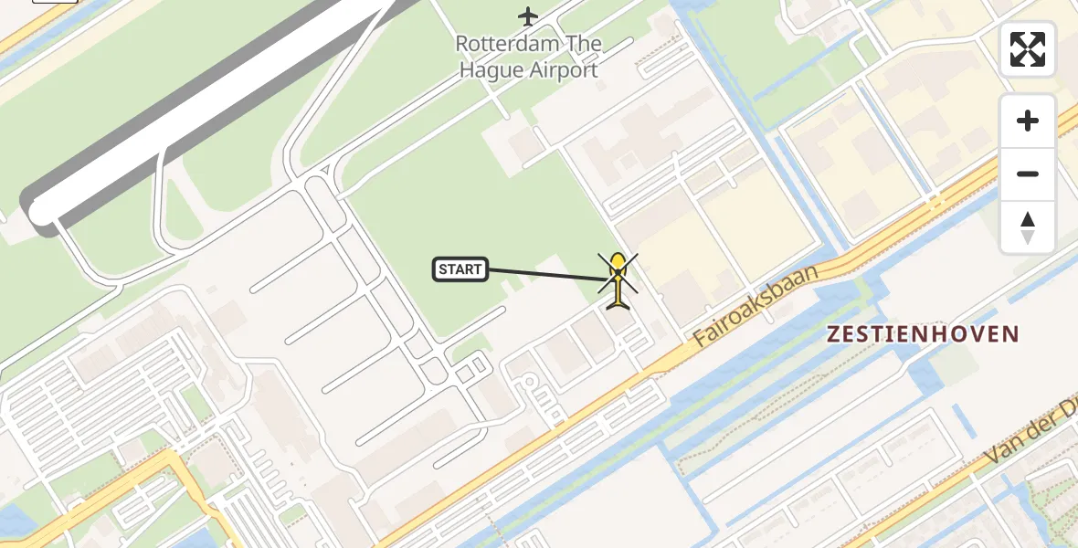 Routekaart van de vlucht: Lifeliner 2 naar Rotterdam The Hague Airport, Brandenburgbaan