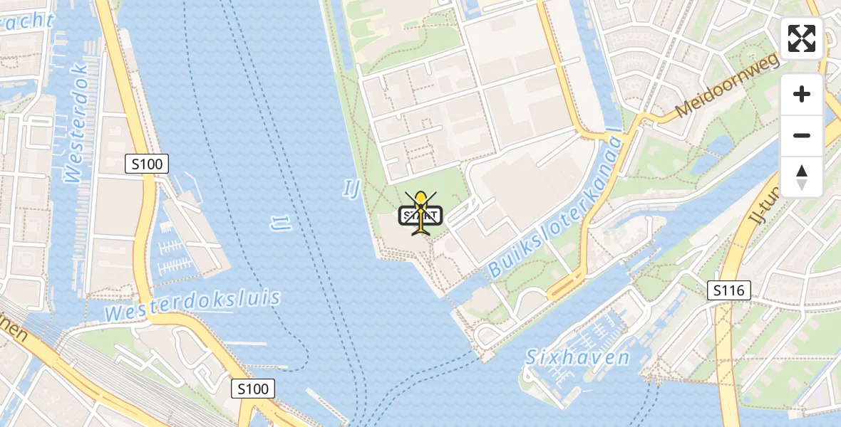 Routekaart van de vlucht: Lifeliner 1 naar Amsterdam, Schegpark