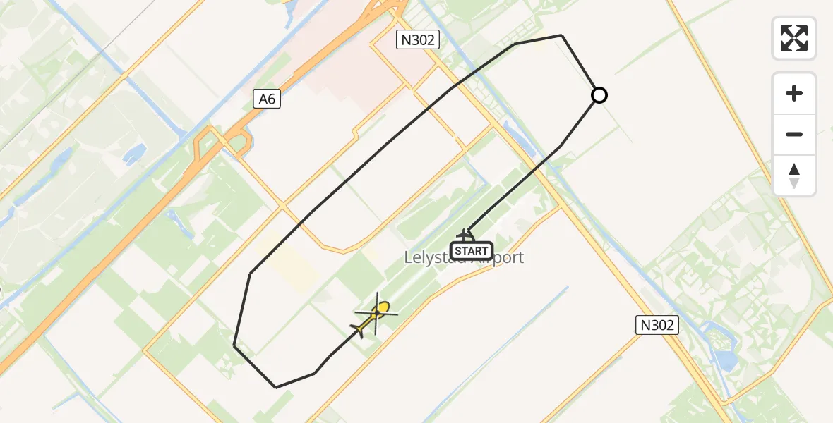 Routekaart van de vlucht: Traumahelikopter naar Lelystad, Dienstenweg