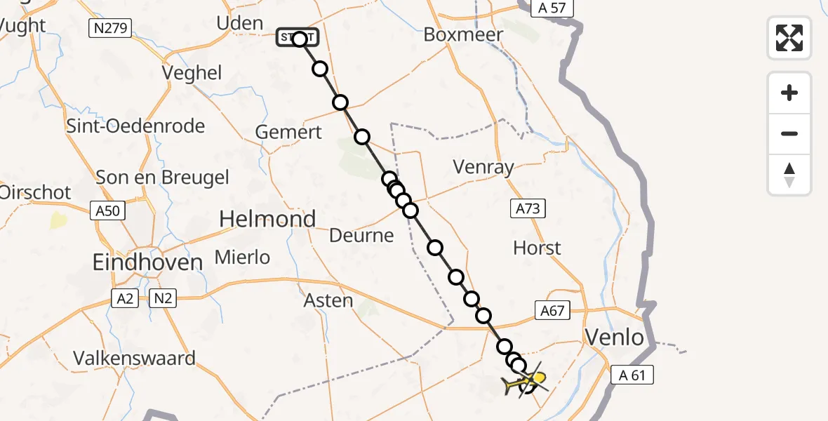 Routekaart van de vlucht: Lifeliner 3 naar Helden, Eekhoornlaan