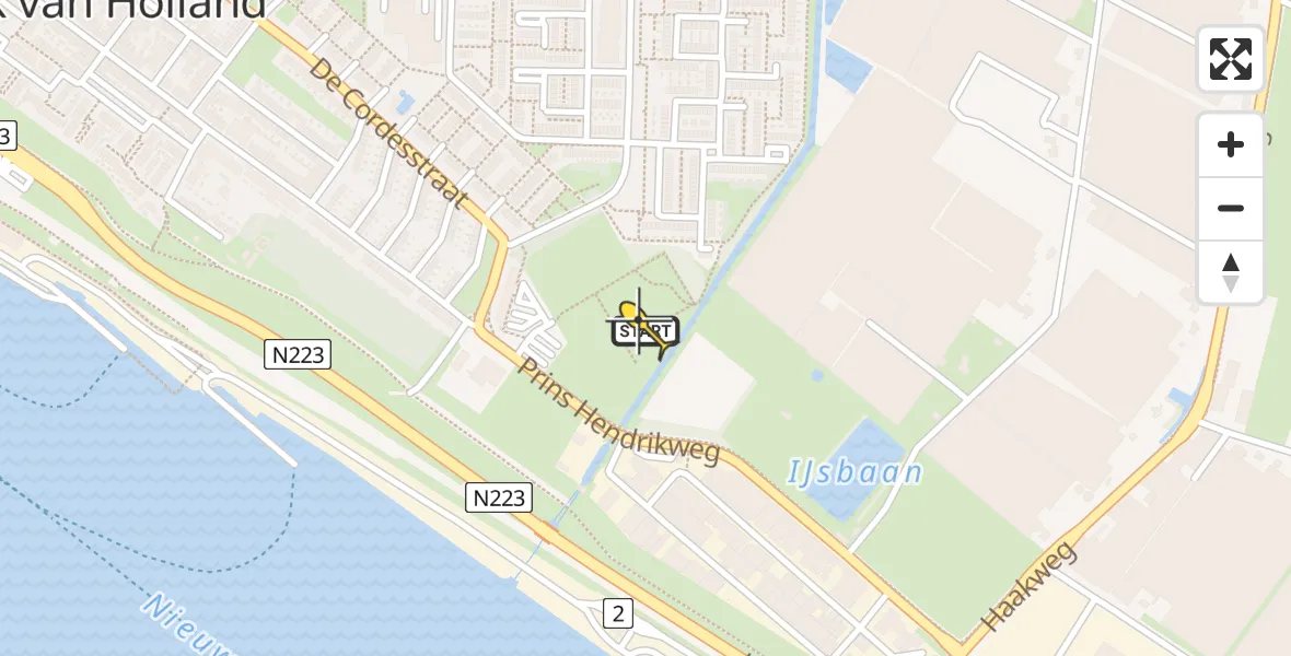 Routekaart van de vlucht: Lifeliner 2 naar Hoek van Holland, Kijkuytstraat