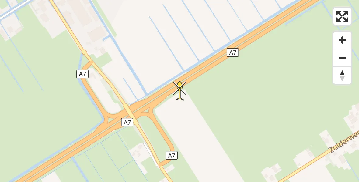 Routekaart van de vlucht: Lifeliner 1 naar Wijdewormer